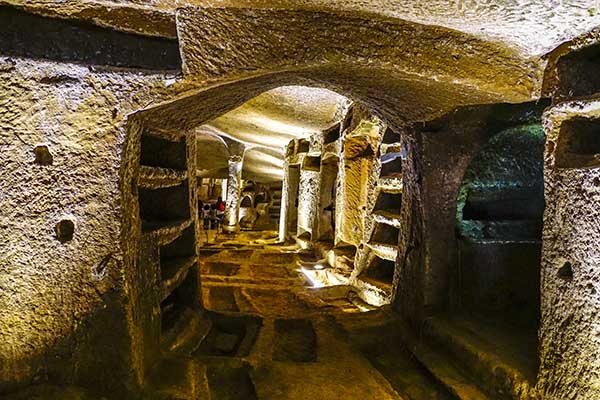 Catacombs in Naples Italy